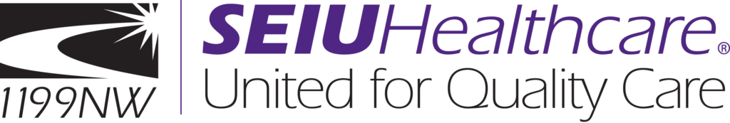 SEIU  1199 NW logo with tagline SEIU Healthcare United for Quality Care